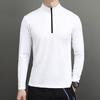 Men's Sports Shirts Stand Collar Half Zip Sweatshirt Solid Color Slim Fit Long