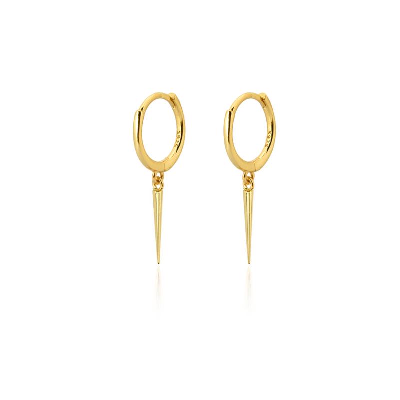 Euro-American Trendy Cone Pendant Ear Cuffs - Smooth Cold Punk Style Hoops for Women