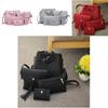 Elegant 4pcs Women Lady Handbag Set In Premium Pu Leather With Adjustable Strap
