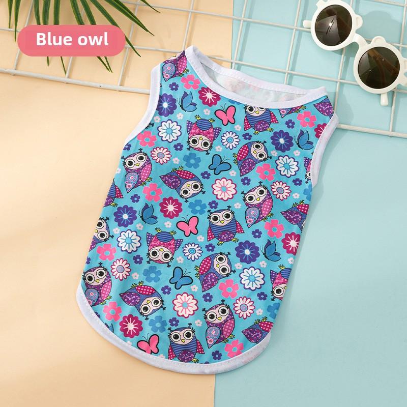 Puppy Dog Cat Clothes Cartoon Autumn Cute Vest, Comfortable Print Vest