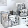 Multi-function Desktop Storage Box Transparent Cosmetics Organizer Box Makeup Brushes Holder