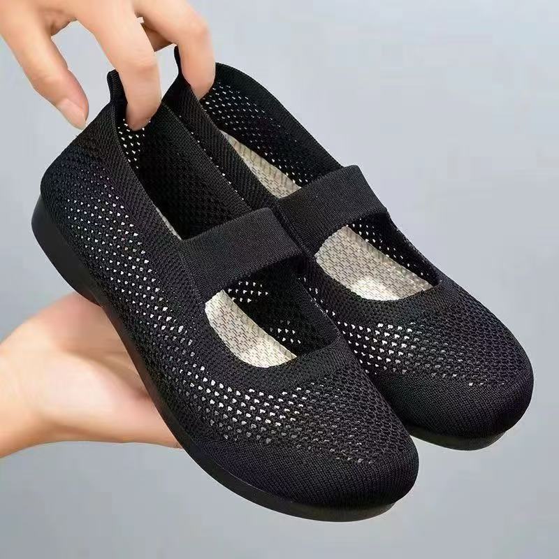 Summer popular women's mesh shoes breathable ultra-light running shoes hollow mesh soft-soled sports shoes breathable thick sole not tired feet