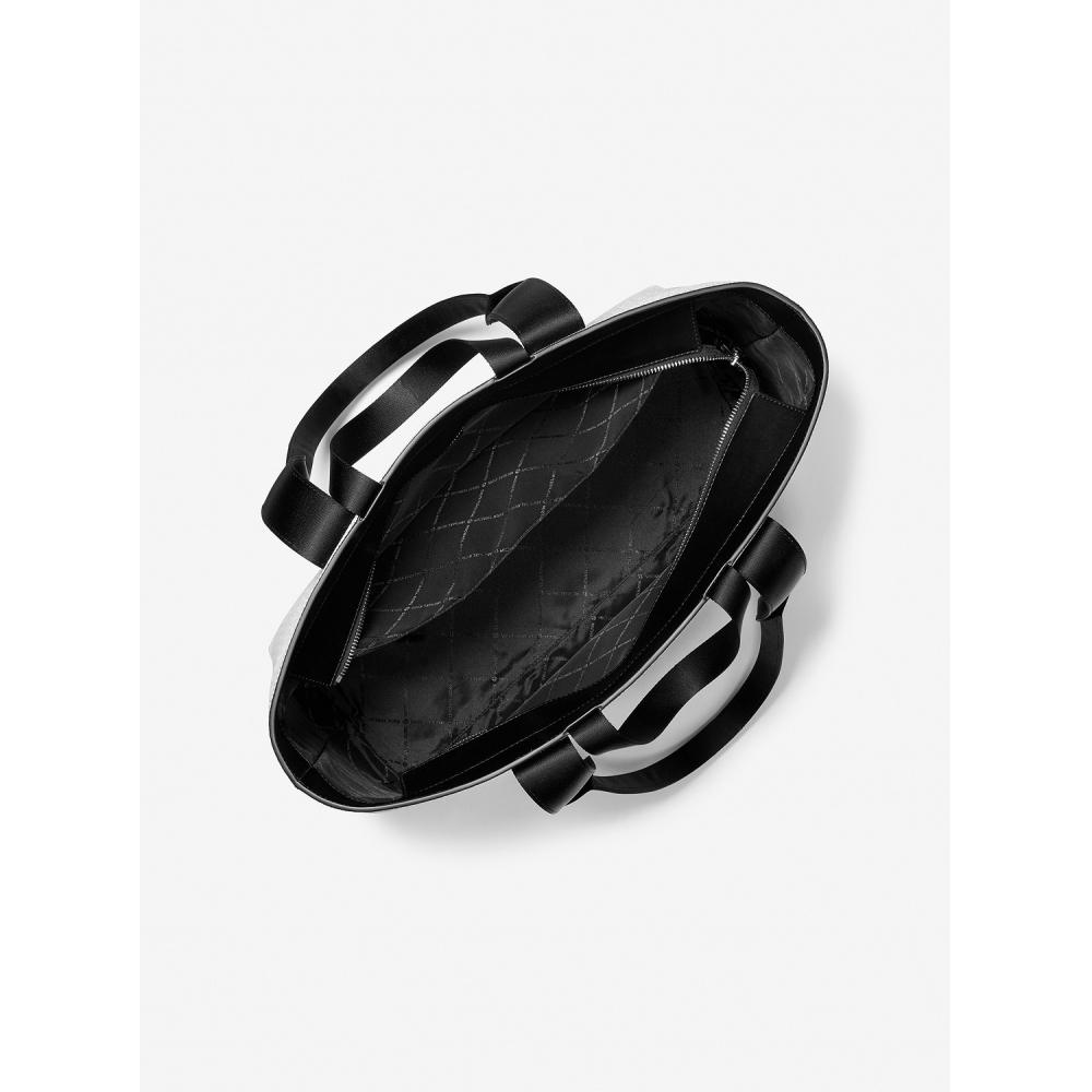 Michael Kors Dual Handle Tote With Zip Mk Signature 37s5lcot9b3535 Bright White