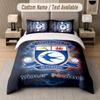 Set Biancheria da Letto Personalizzato Modello Cardiff City, Stampa Nome Testo 1 Copripiumino più 2 Federe Tessile per la Casa