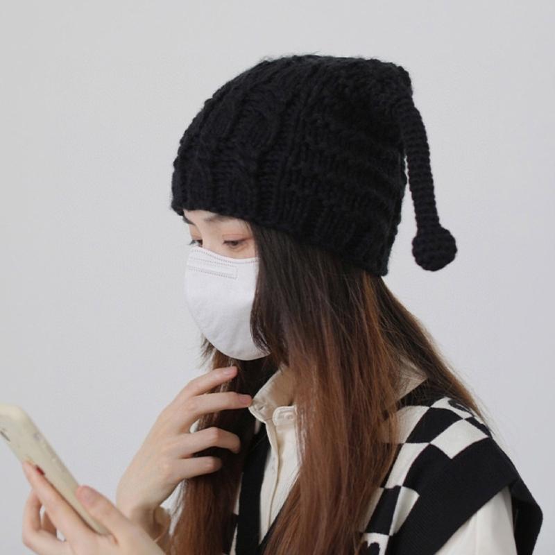 Solid Color Knit Hat Warm Winter Soft Knitted Hat Birthday Present for Unisex