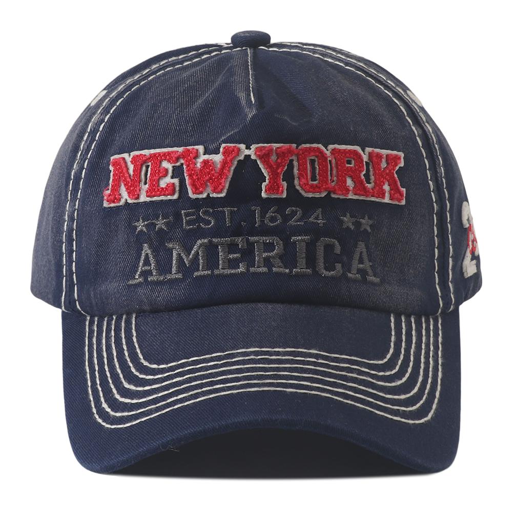 Vintage Washed Cotton Baseball Cap Men Women New York Embroidered 5 Panel Duckbill Hat Fashion Spring Summer Sunscreen Caps
