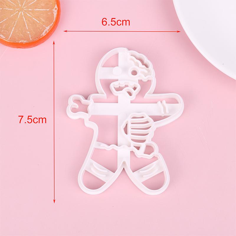 1Pc Christmas Gingerbread Man Cookie Cutters Diy Plastic Cartoon Pressable Biscuit Chocolate Mold Cake Decorating Tools