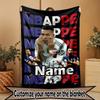 Custom Name Personalized Kylian Mbappe Print Blanket, Home Decor, Bedroom, Sofa, Camping, Couch, Gifts for Birthday ChristmasEnthusiasts