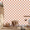 Checkerboard Wallpaper White and Peach for Living Room and Bedroom 50x1000