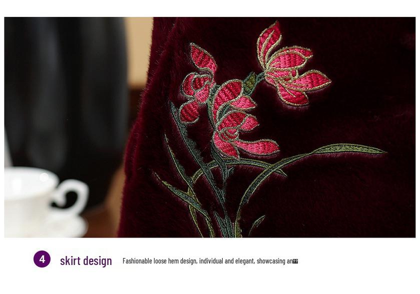Imitation Mink Velvet Coat for Elderly Women - Plush, Warm, High-End Winter Wear