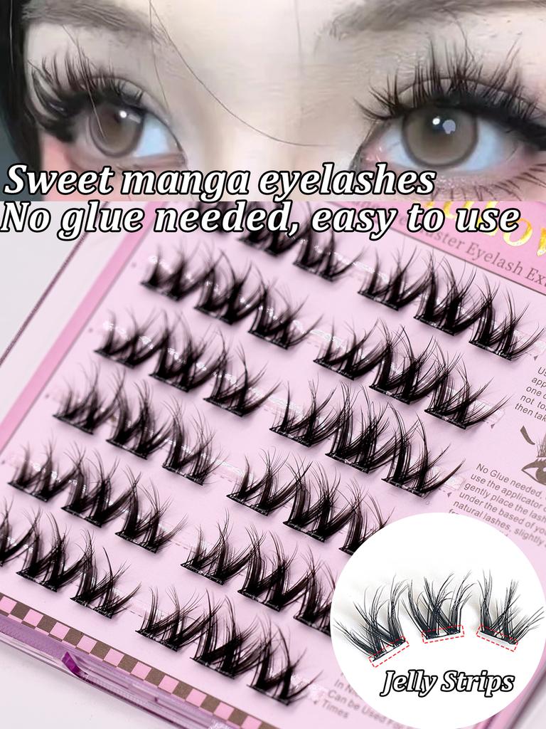 6 Rows Series Glue Free Lashes No-Adhesive Eyelash Set for Full Reusable Defined Lashes Long Lasting Reusable & Easy to Wear.