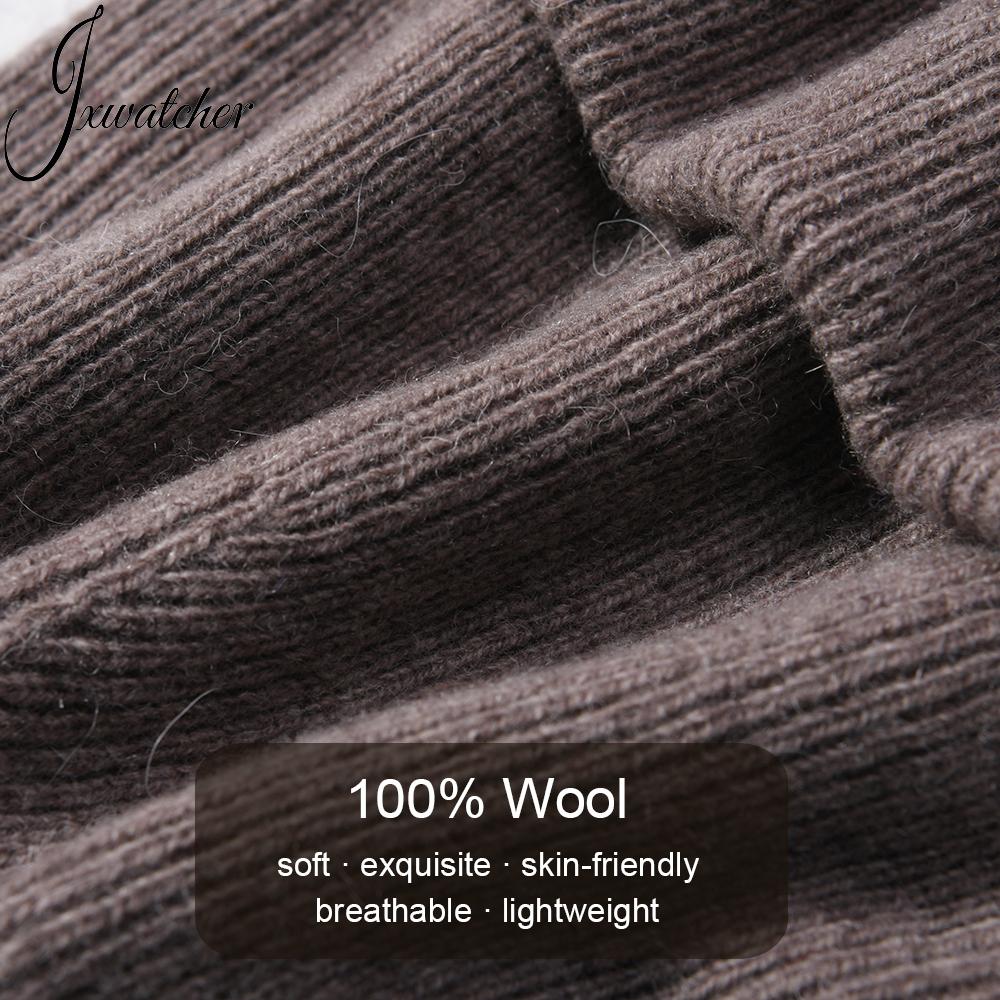 Jxwatcher Merino Wool Skull Luxury Wool Knitted Beanie Winter Bennie Caps Women Soft 100% Pure Wool Beanie Hats with Custom logo