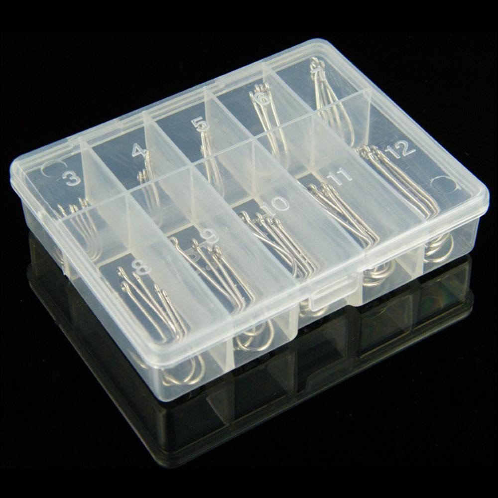 50pcs Silver Fish Hooks Set Baitholder Fishing Hooks for Pool Sea Pond River