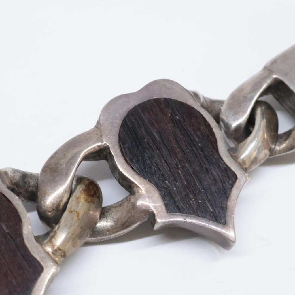 STANLEY GUESS SV925 Wood Guitar Bracelet Silver/Dark brownUsed