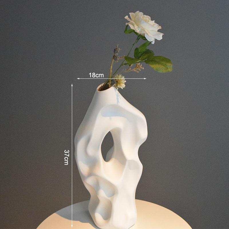 Hot Sale Nordic Ceramic Vase Modern Simple Tall Slender Vase Twisted High Creative Vases For Home Living Room Desktop Decoration
