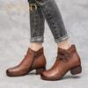 Buty damskie Ciepłe i wygodne Botki ze skóry bydlęcej z miękką podeszwą w zimie