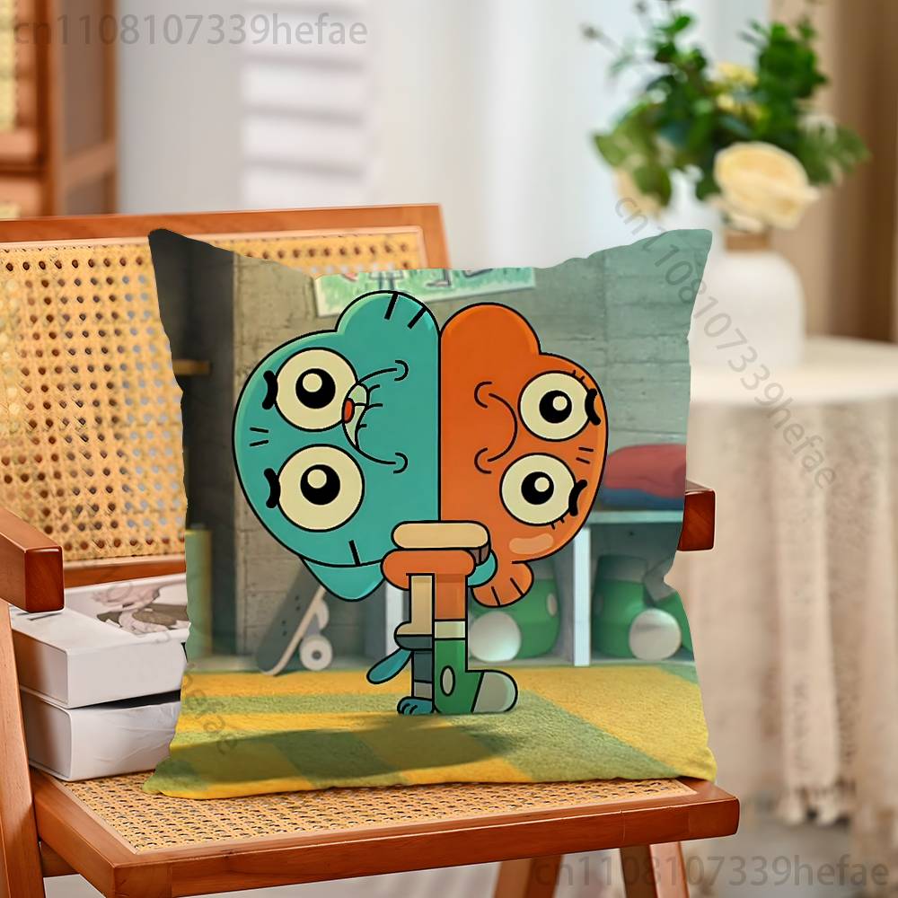 DDarwin And GGumball Pillow Cases for Bedroom Living Room Sofa Home Decor Polyester Cushion Cover with Zipper