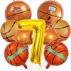 18-inch aluminum foil basketball-shaped balloons for boys' parties, ideal for decorating children's birthday parties