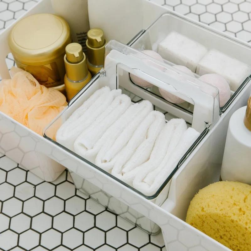 XL 2-in-1 Cleaning Caddy Storage Organizer Removable Inner Insert Cleaning Supplies Jumbo Wipes Large Bottles Under Cabinet