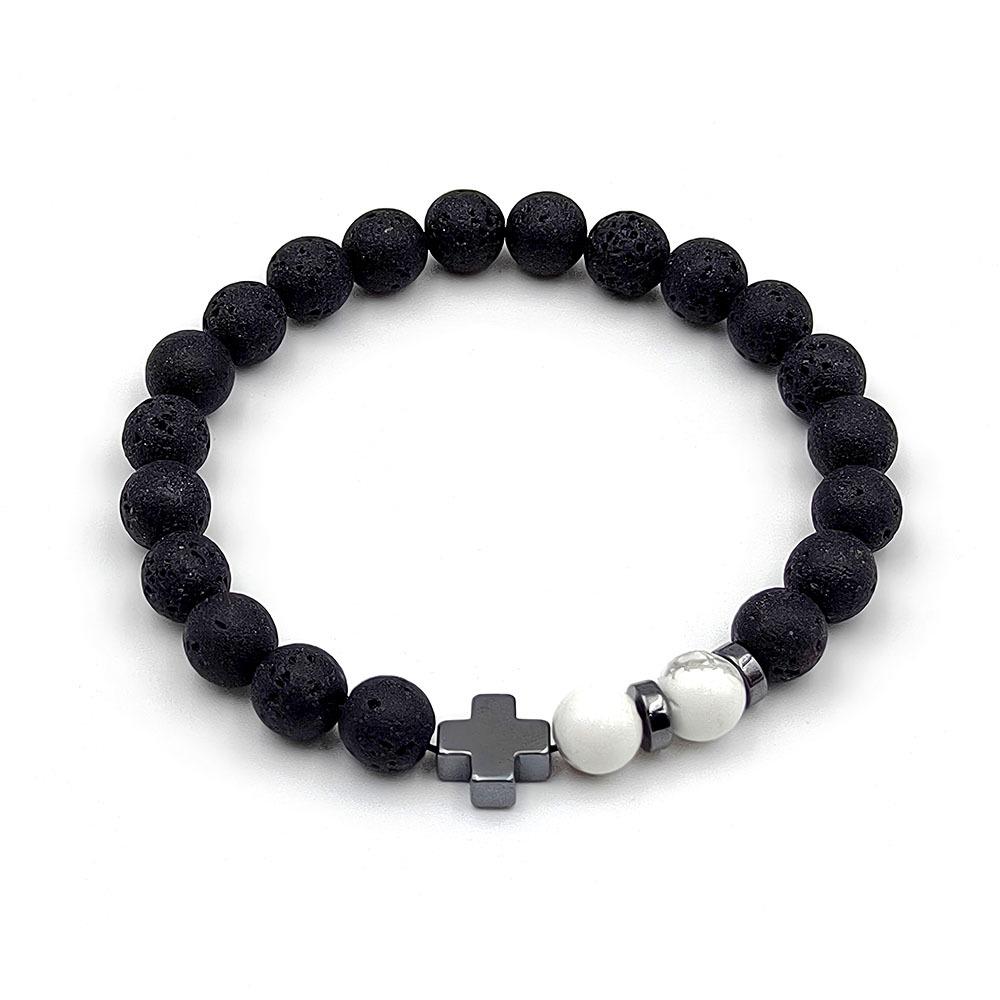 Natural Stone & Volcanic Bead Bracelet - Trendy Minimalist Design
