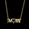 Diamond-Inlaid "MOM" Engraved Necklace with Personalized Paw Print Pendant