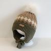 Winter Baby Ear Protection Hat Cute Pompom Infant Earflap Cap Kids Thicken Crochet Knitted Beanie Hats