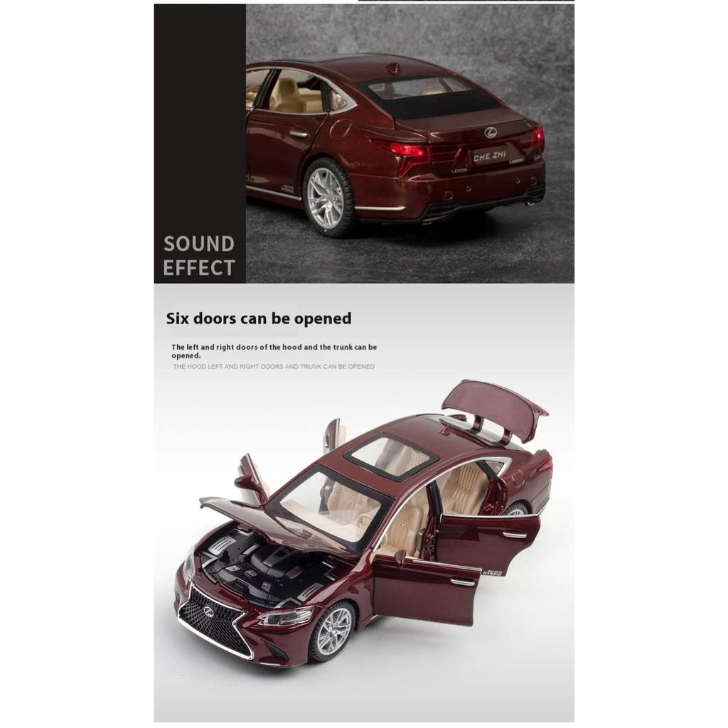 1/32 LEXUS LS500H Alloy Car Model Diecast Toy Metal Car Sound & Light Model Home Interior Decorations Collection Gift for Boys