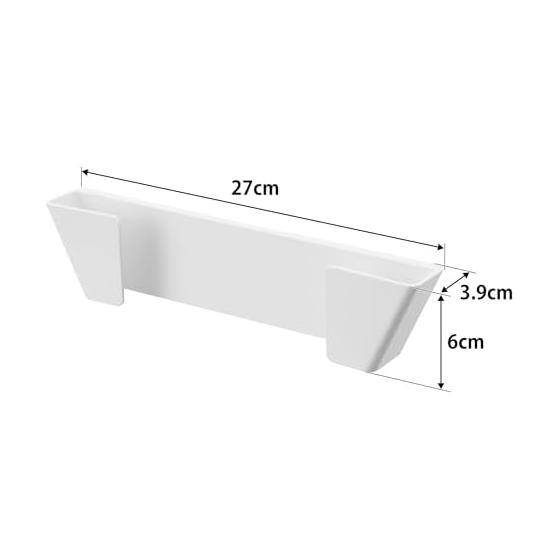 Yamazaki Jitsugyo Film Hook Pot Lid Holder L White Body: W27 x D3.9 x H6cm (Film hook not included) Plate Floating Storage Lid Holder 1560