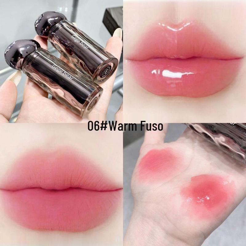 Gegebear Soft Mist Watery Lip Glaze: Moisturizing, Light Nude, Color-Enhancing, Whitening, Plumping, Pure Desire Cross-Border Beauty Lip Gloss.