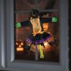 Crashing Witch Into Tree Halloween Decoration with LED Light Outdoor Lighted Flying Witch for Tree Yard Patio Porch Decoration