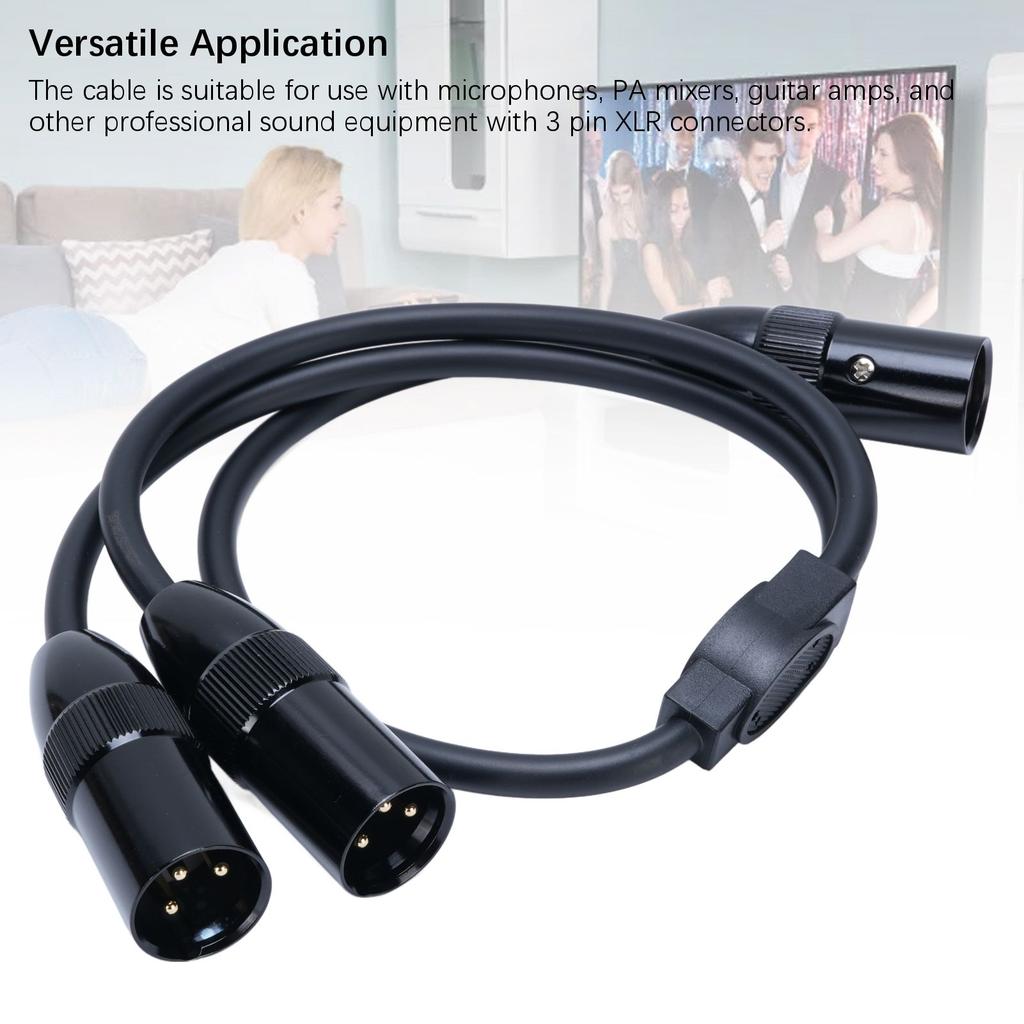 3 Pin XLR Male to Male XLR Cable Y Cable Balanced Microphone Cord Sound Adapter XLR Y Splitter