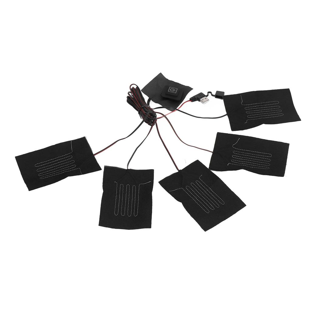 5 in 1 Elektrische Weste Stoff Heizkissen 3 Gänge Temperatur einstellbar USB Heizkissen Wasserdichtes Verbundfaser Heizkissen