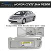 Nakuuly Left Driver and Right Passenger Side Sun Visor Gray Compatible with  Civic 2006 2007 2008 2009 2010 2011 Replaces # 832