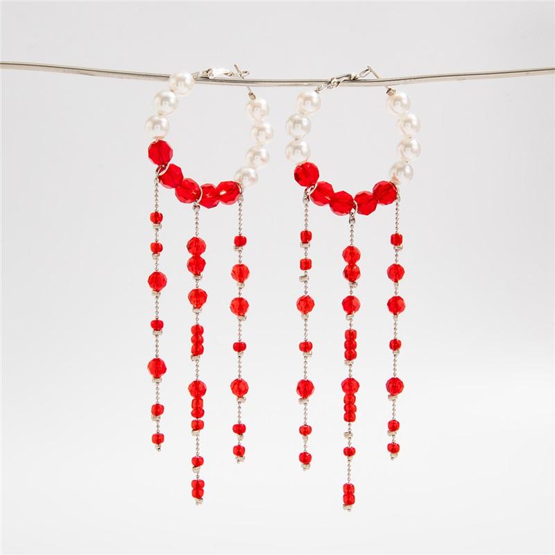 European and American sweet and cool goth bloody tassel choker Halloween blood-stained imitation pearl beaded necklace