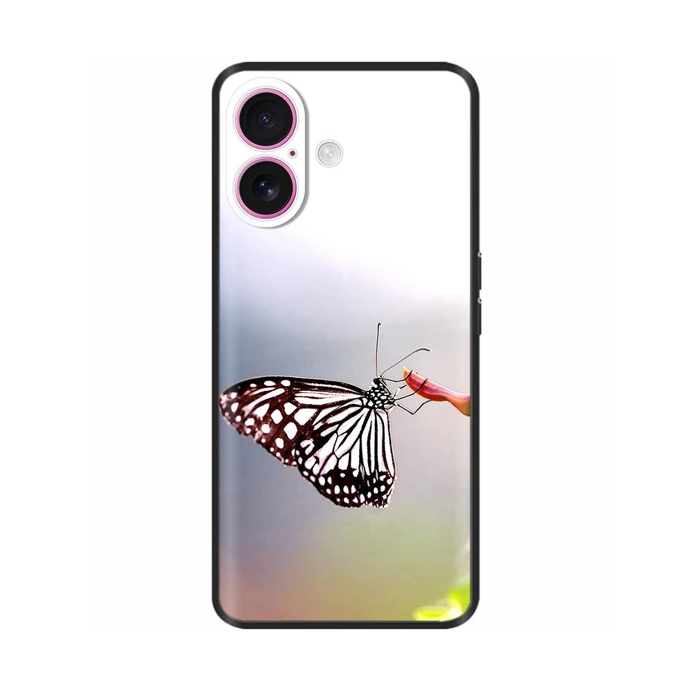 For iPhone 16 Case 16 Pro Silicon TPU Black Frosted Phone Cover For Apple iPhone 16 Pro Max Coque Bumper Shell for iPhone16 Plus