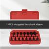 15Pcs Powerful Socket Inner Hexagonal Wrench Hexagonal Handle Screwdriver Extension Rod Pneumatic Screwdriver Insert