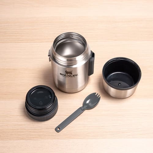 Stanley Vacuum Food Jar with Spork, New Logo, 0.53L, 10-01287-031, Silver, ADVENTURE STAINLESS STEEL ALL-IN-ONE FOOD JAR, 18oz, Stainless Steel, Perfe