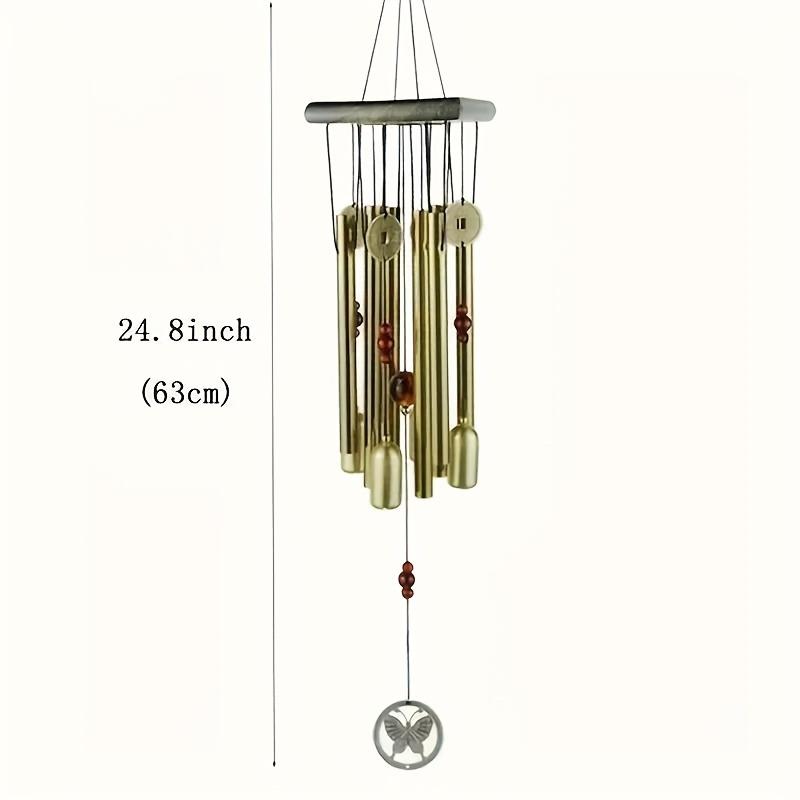 Large Copper Bell Wind Chimes - Antique Style, Aluminum Alloy Tubes for Outdoor Garden & Home Decor, Door Hanging Yard Art