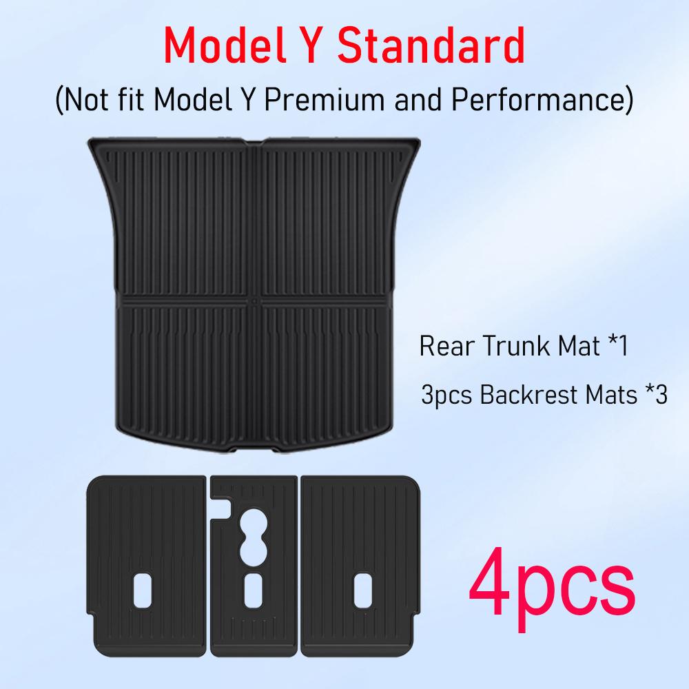 Floor Mat For 2026 2026 Tesla Model Y Standard Trunk Mats Cargo Liners Backrest Pads (Not fit Model Y Premium and Performance)