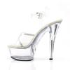 2025 new one-word strap transparent crystal heel super high heel Internet celebrity thin heel high heel sandals women