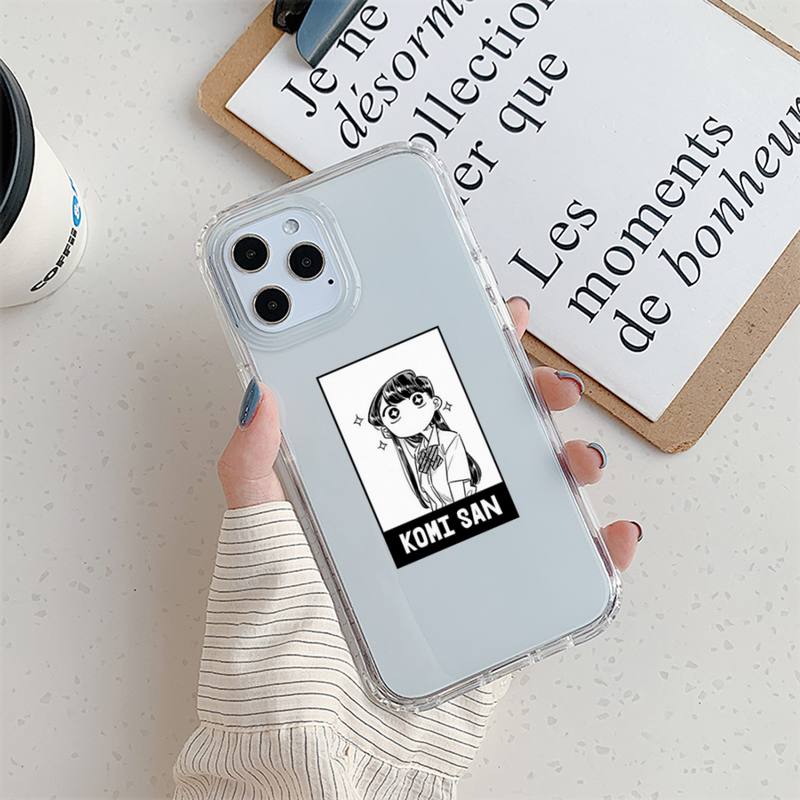 

Манга Чібі Комі Шьоко Комі-сан Чохол для телефону для iPhone 11 12 Mini 13 Pro XS Max X 8 7 6s Plus 5 SE XR Прозора накладка iPhone13