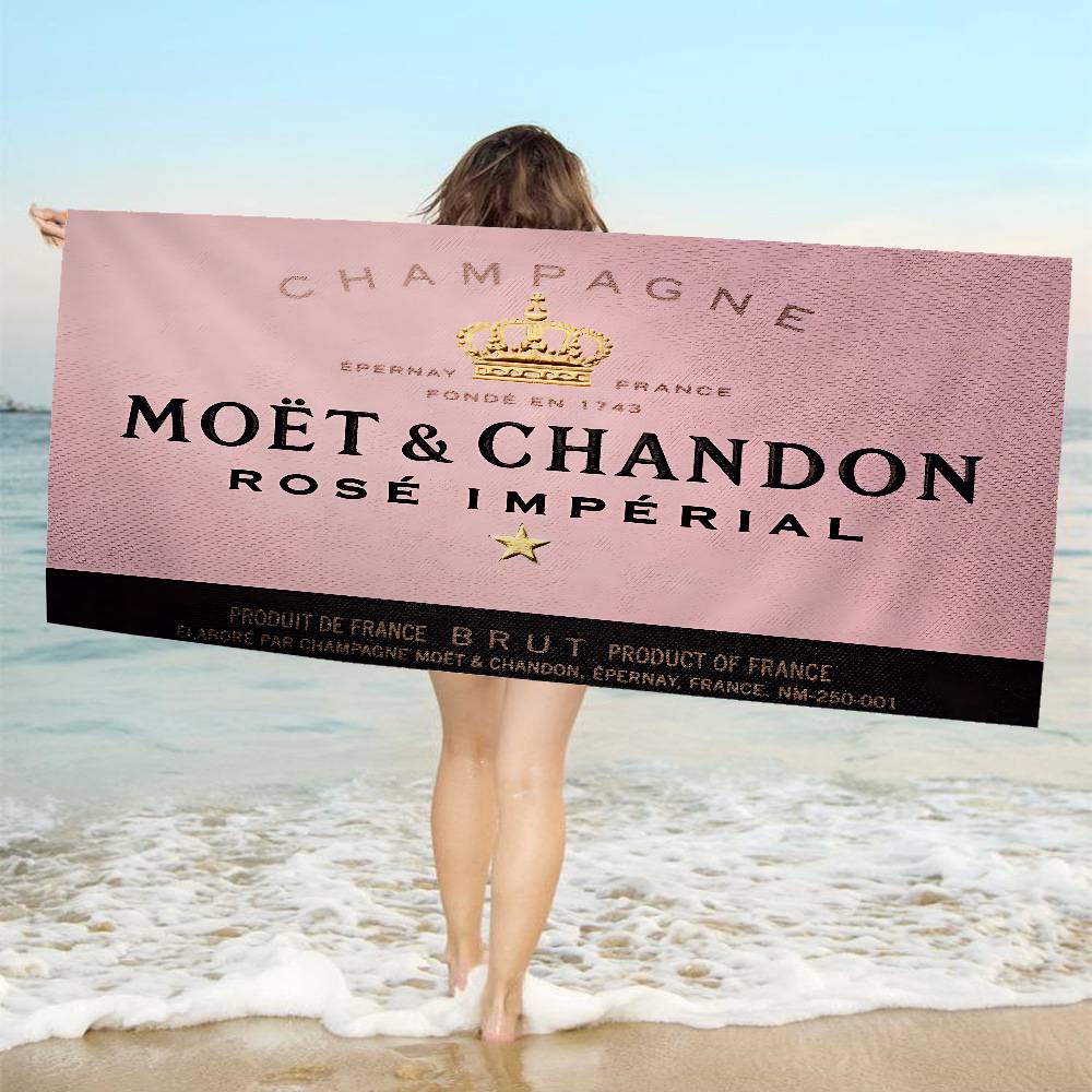 Brand M-Moet C-Chandon Pătură din Microfibră Prosoape de Plajă cu Uscare Rapidă Imprimare Supradimensionată Pătură Prosop Super Absorbantă pentru Piscină