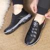 Middle Aged and Elderly Men's Winter Thick Warm Sports Shoes Non Slip Waterproof Fleece Lined Slip On Dad Shoes