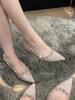 Rivets heightened pointed flat-soled single shoes shallow mouth new French temperament small fragrant shoes