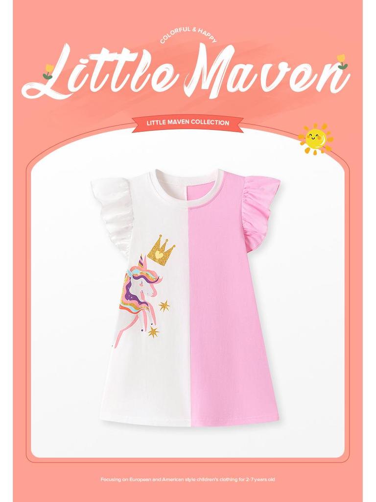 Little Maven Summer Cartoon Dresses for Girls - European Style