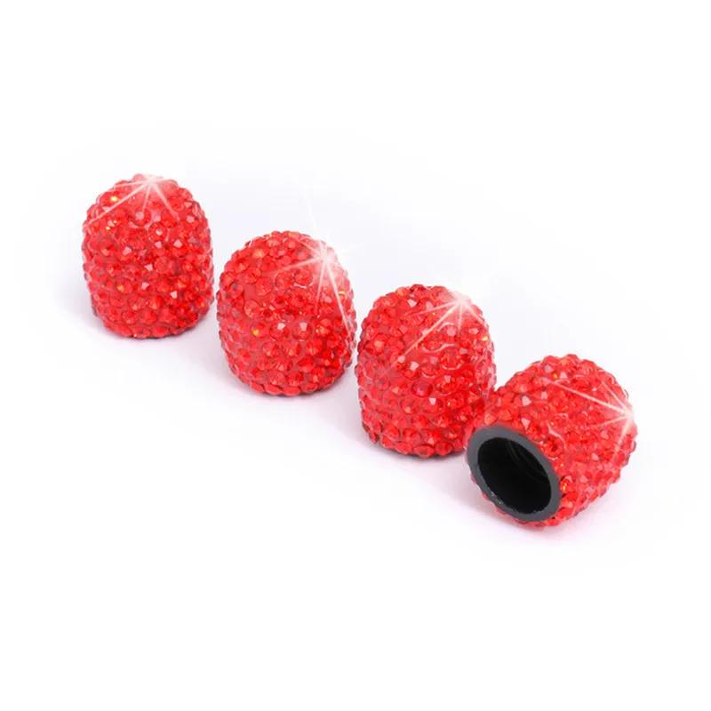

4 Pcs/Set Rhinestone Car Wheel Tire Valve Caps Tyre Rim Stem Covers Airdust Waterproof For Automobiles Motorcycles Trucks Bikes