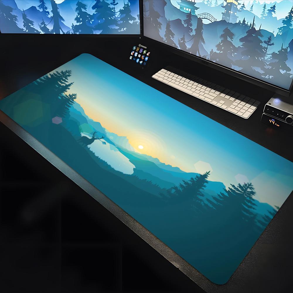 Deep Forest Firewatch Large Keyboard Mouse Desk Pad Non-slip Rubber Gaming Suitable for 28-38 Mouse Pad Laptop Carpet 1200x600