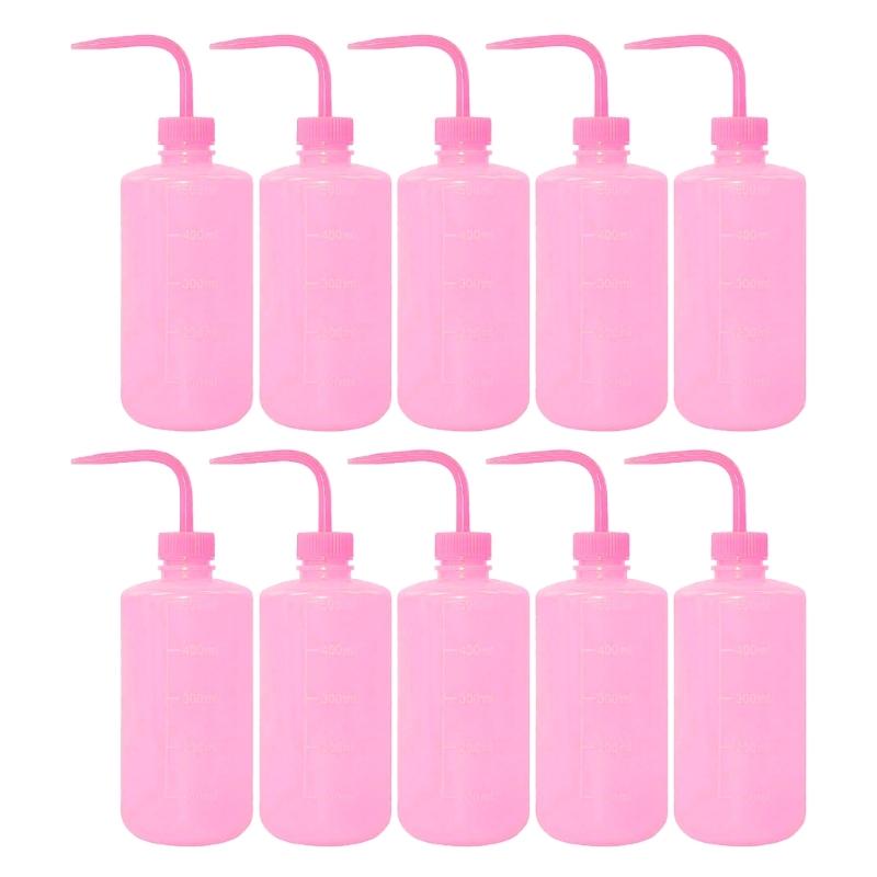 10PCS 500ml Laboratory Wash Bottles With Angled Nozzle And Measurement Scale For Accurate Liquid Dispensing Tasks