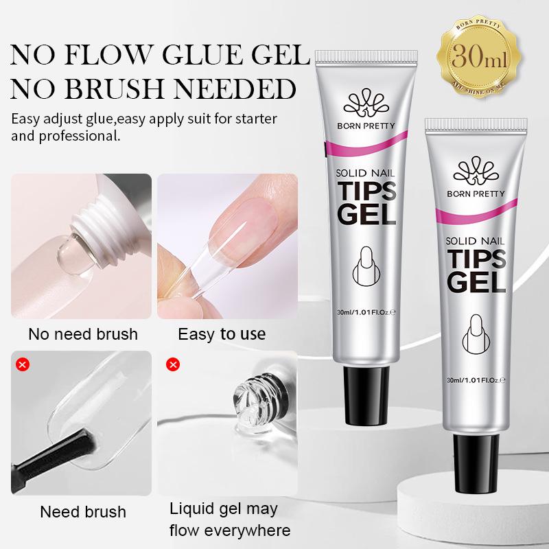 BORN PRETTY Tube-Style Wearable Nail Gel Adhesive - Strong, Non-Rebounding Solid Patch Glue