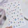 5D Pink Blue Bear Dessert Cake Pudding Candy Cane English Slogan Nail Art Stickers Cute Baby Bear Party Embossed Decals